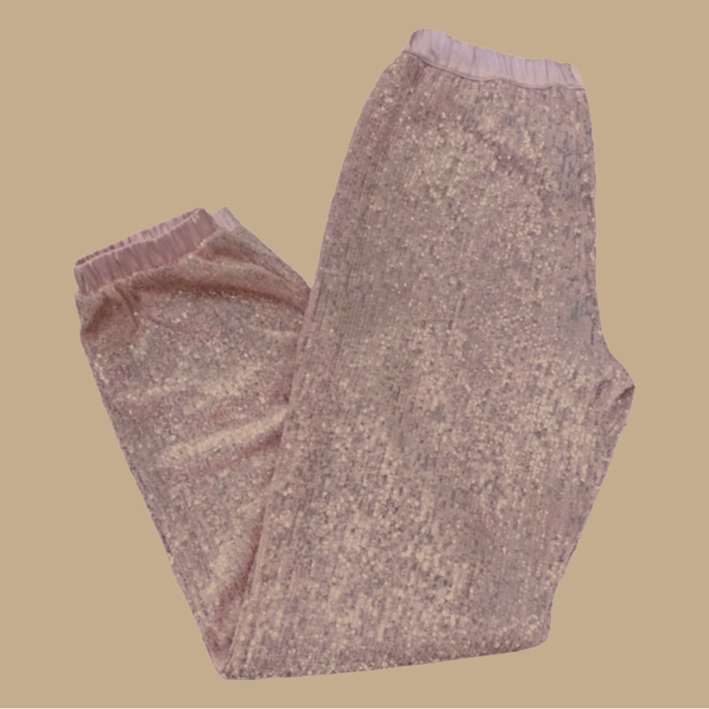 NWT 2019 VS Pink Sequin Joggers - Picture 2 of 7
